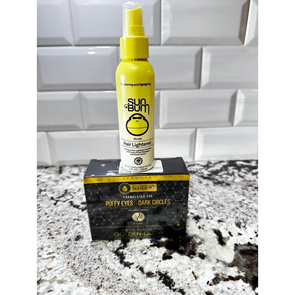 Sun Bum Highlighting Spray and‎ Eye Mask Golden Gold Eye Mask New Unopened